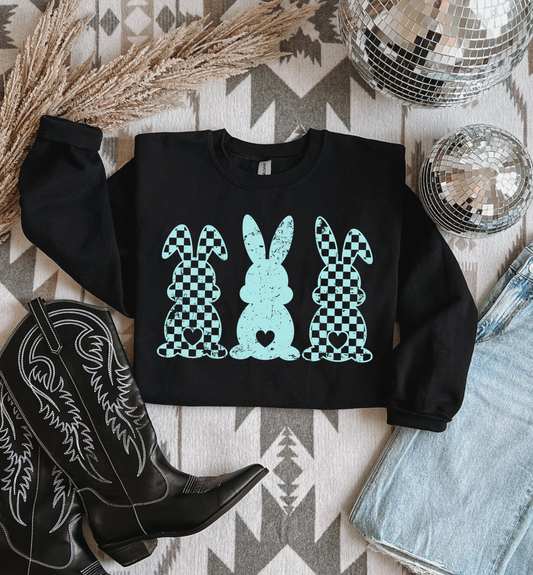 Checkered Bunny Crewneck