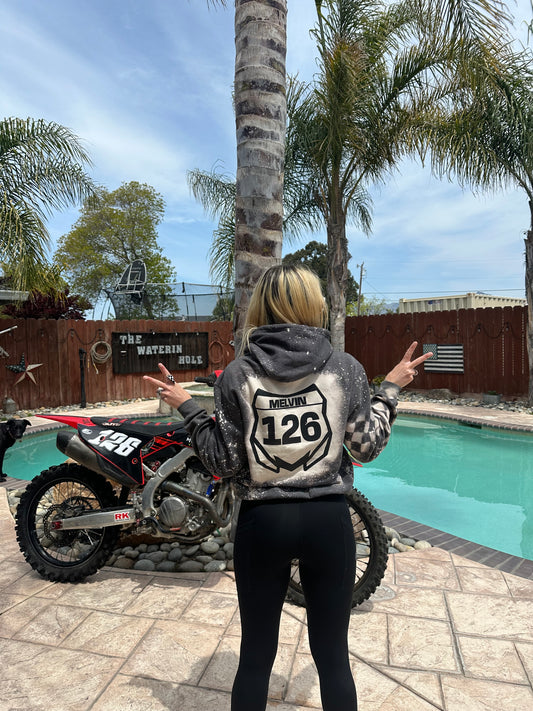 Custom Bleached Checkered Hoodie
