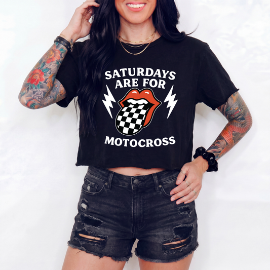 Saturdays Are For Motocross Crop Top