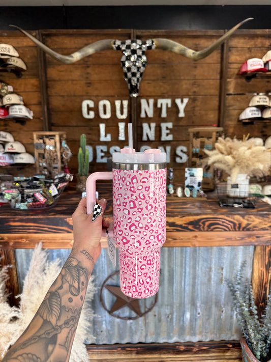 Pink Leopard Tumbler