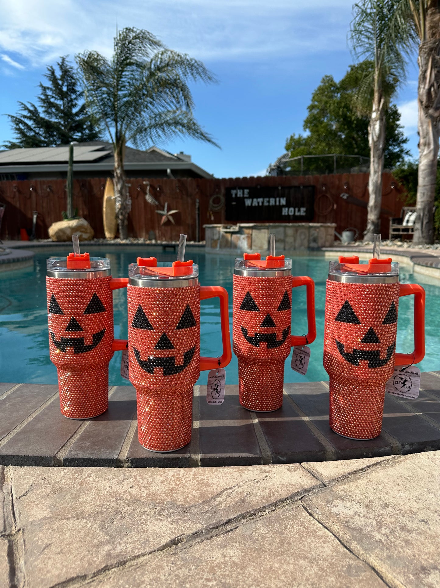 Rhinestone Pumpkin Tumbler