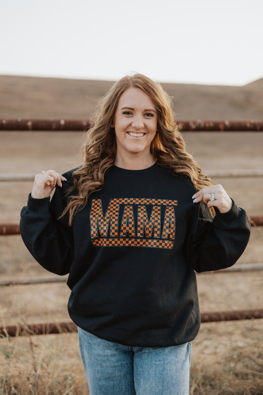 Checkered Mama Crewneck
