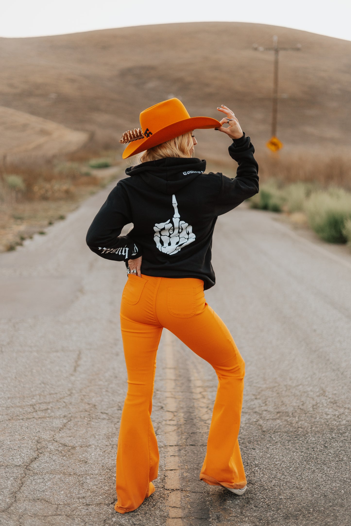 Middle Finger Skeleton Zip Up Hoodie