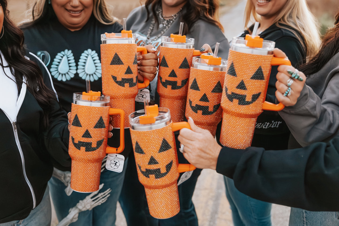 Rhinestone Pumpkin Tumbler