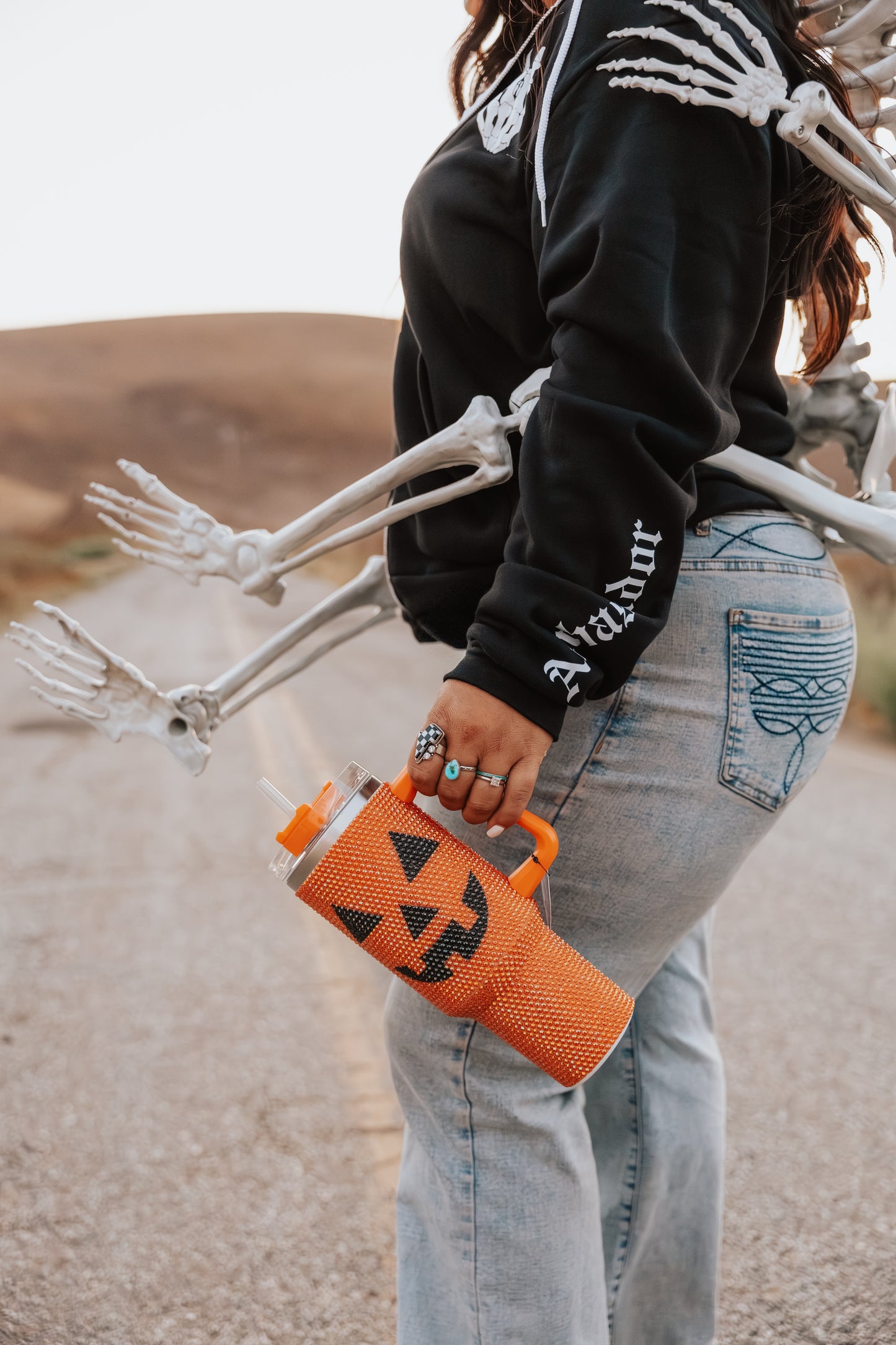 Rhinestone Pumpkin Tumbler