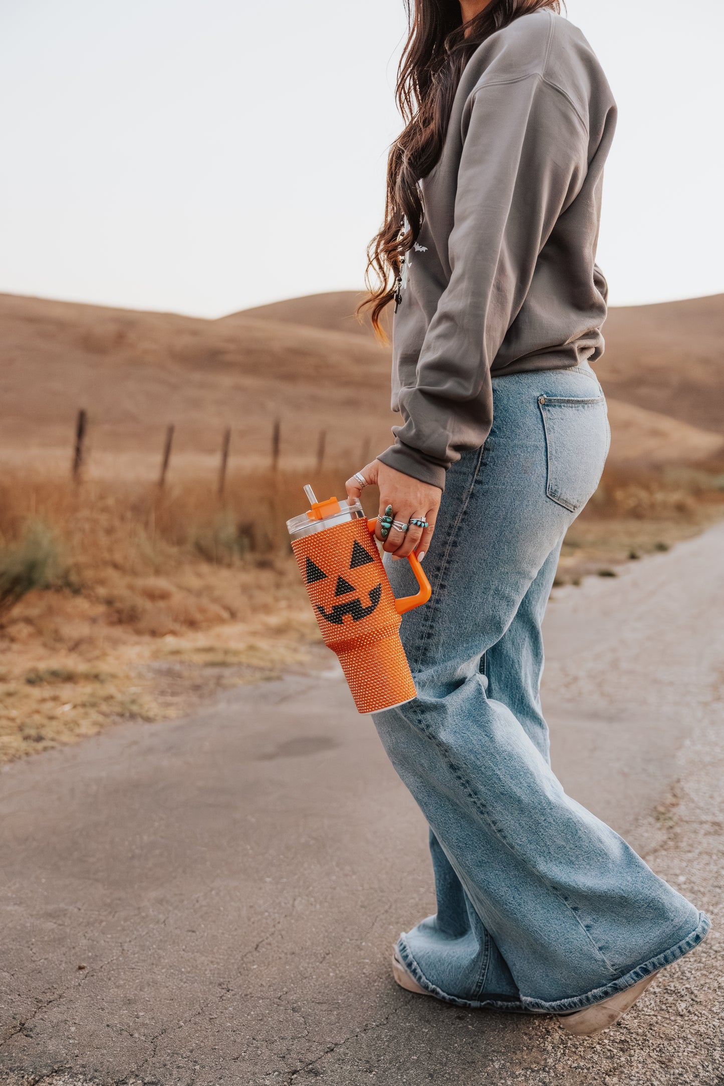 Rhinestone Pumpkin Tumbler