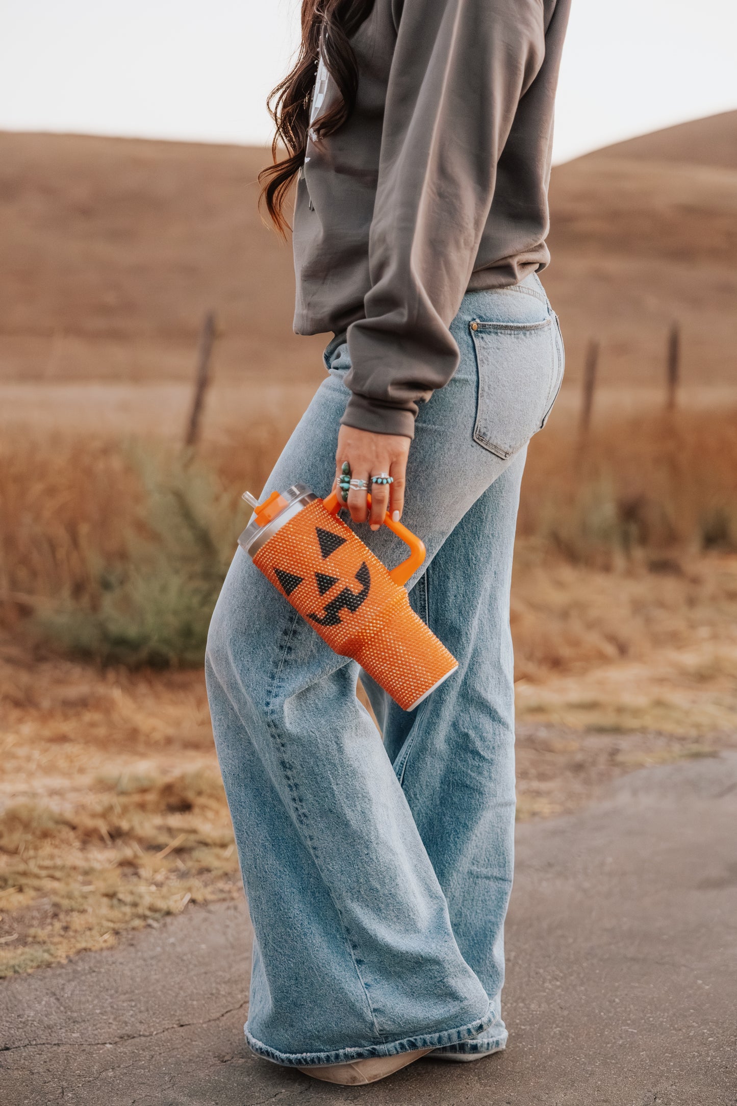 Rhinestone Pumpkin Tumbler