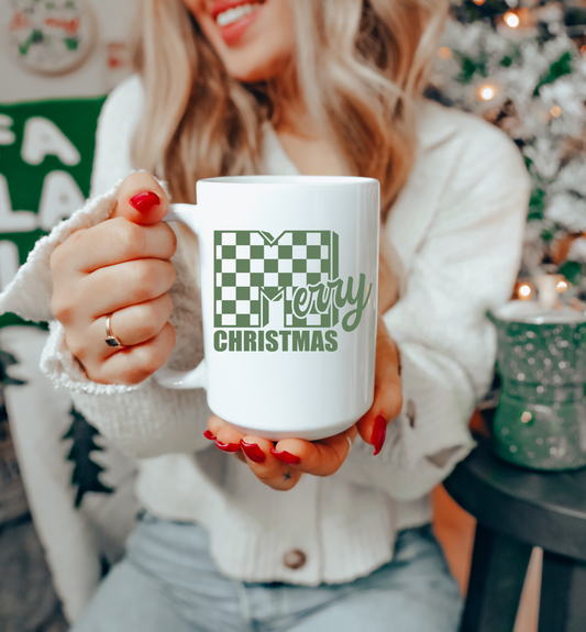Checkered Christmas Mug