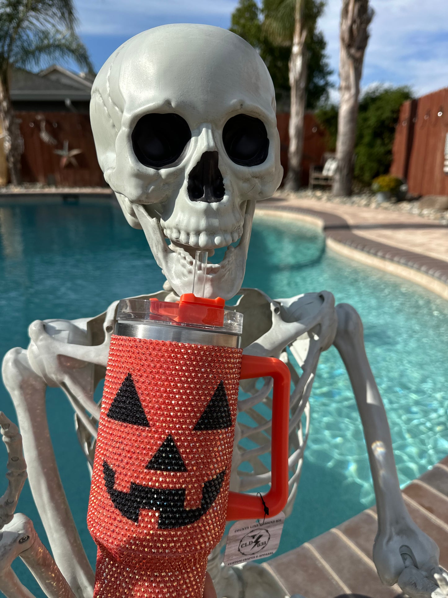 Rhinestone Pumpkin Tumbler
