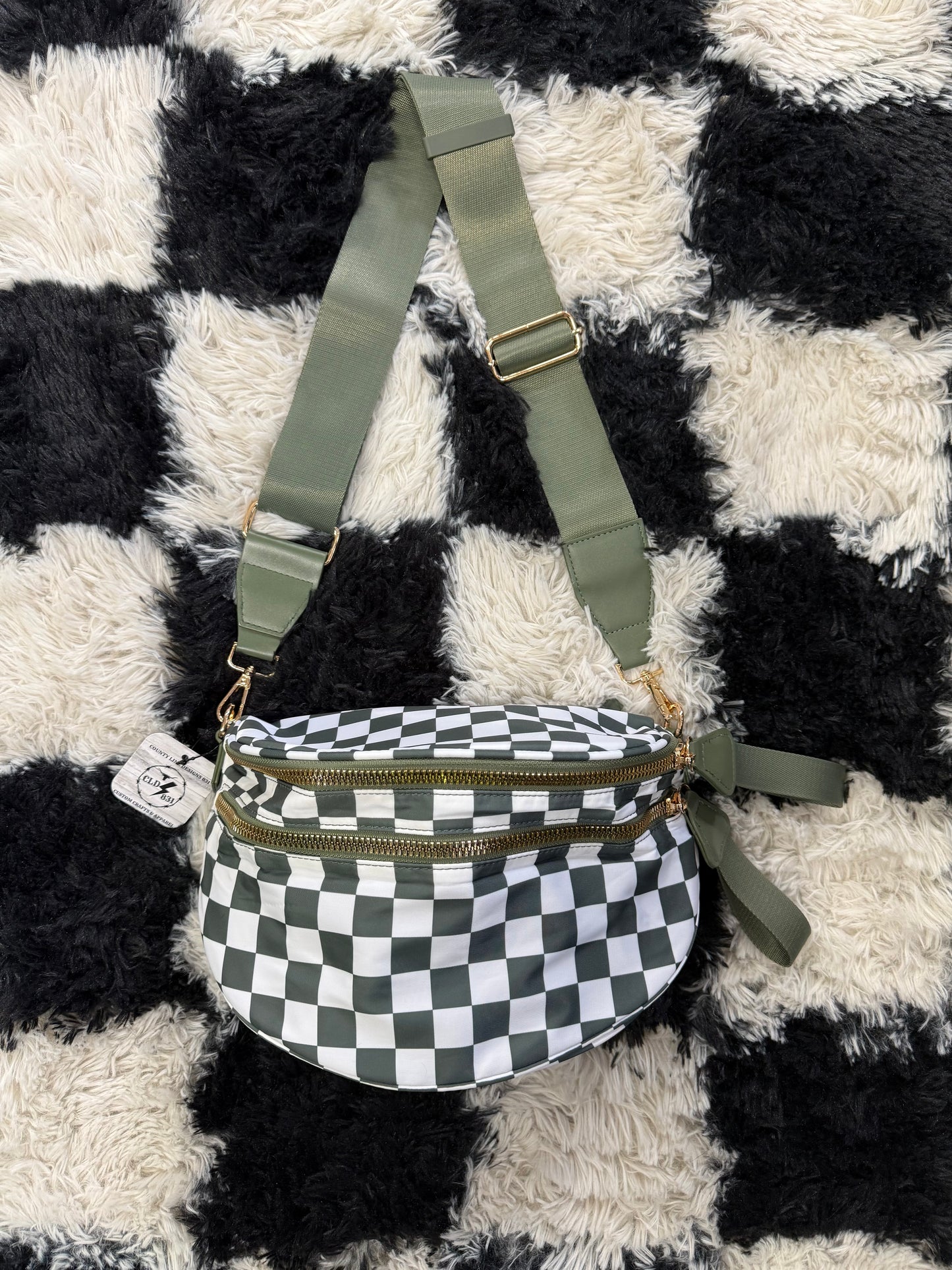 Green Checkz Bum Bag