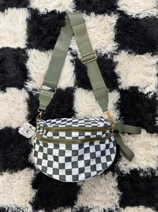 Green Checkz Bum Bag