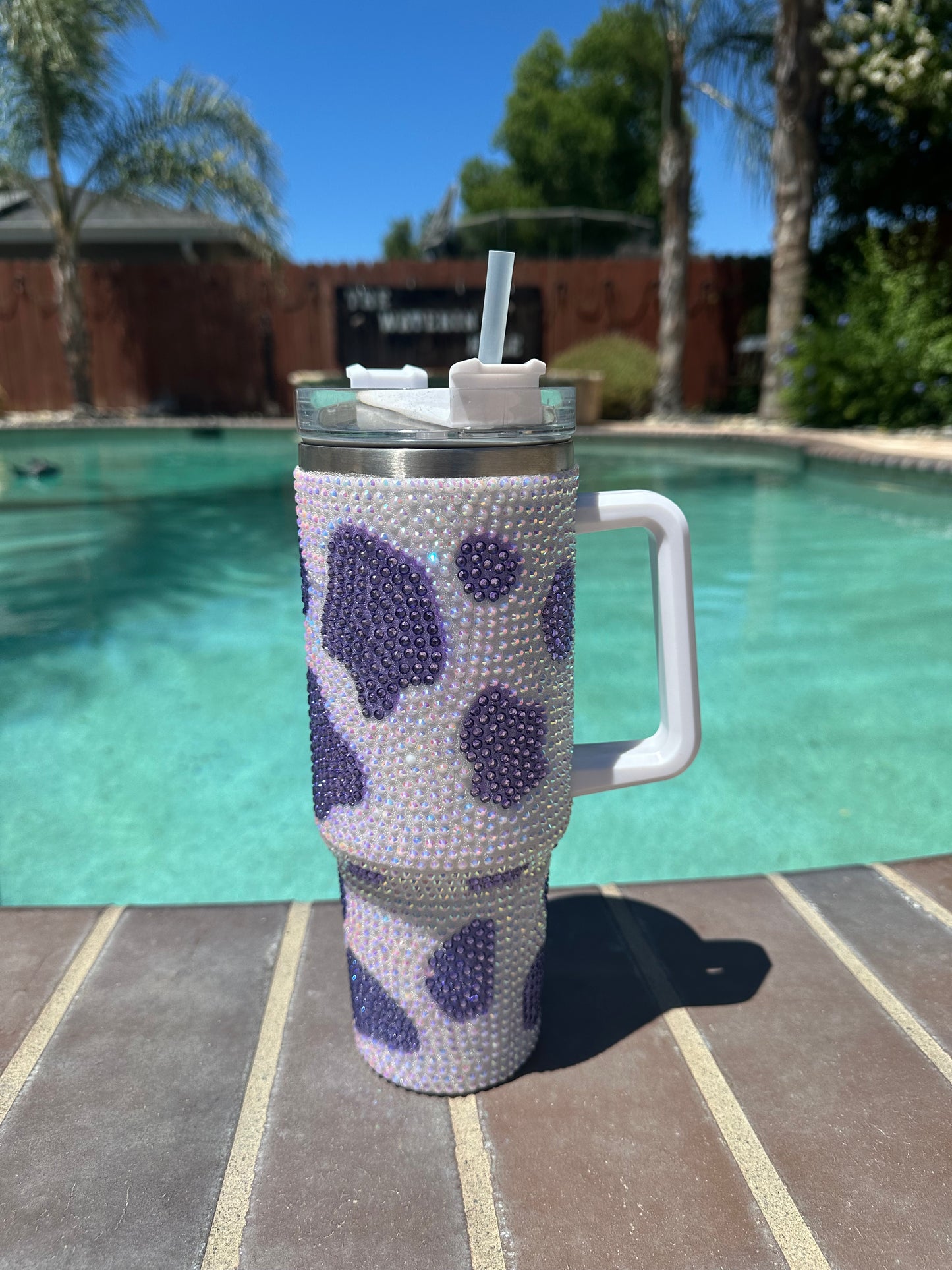 Cowprint Rhinestone Tumbler