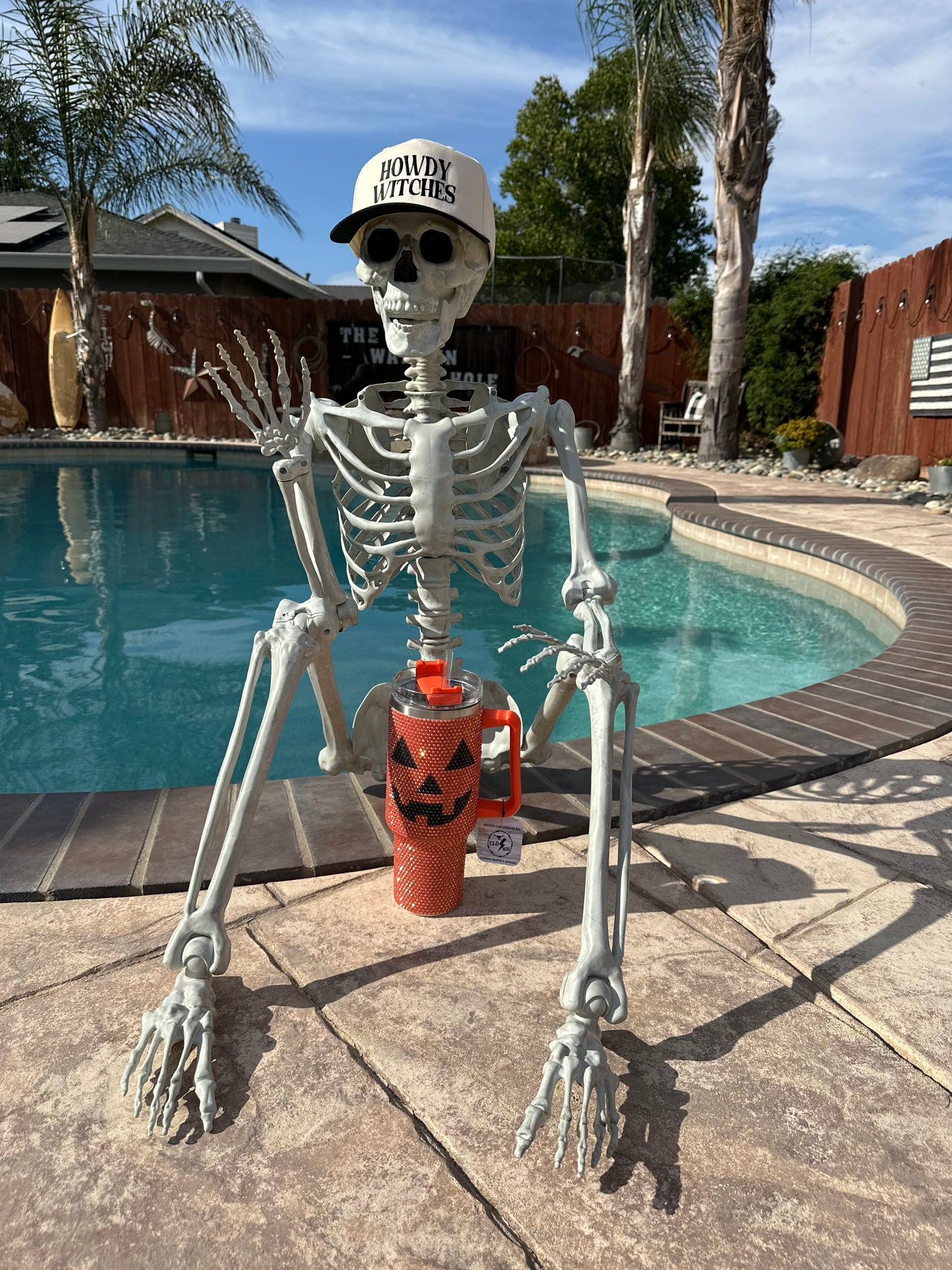 Rhinestone Pumpkin Tumbler