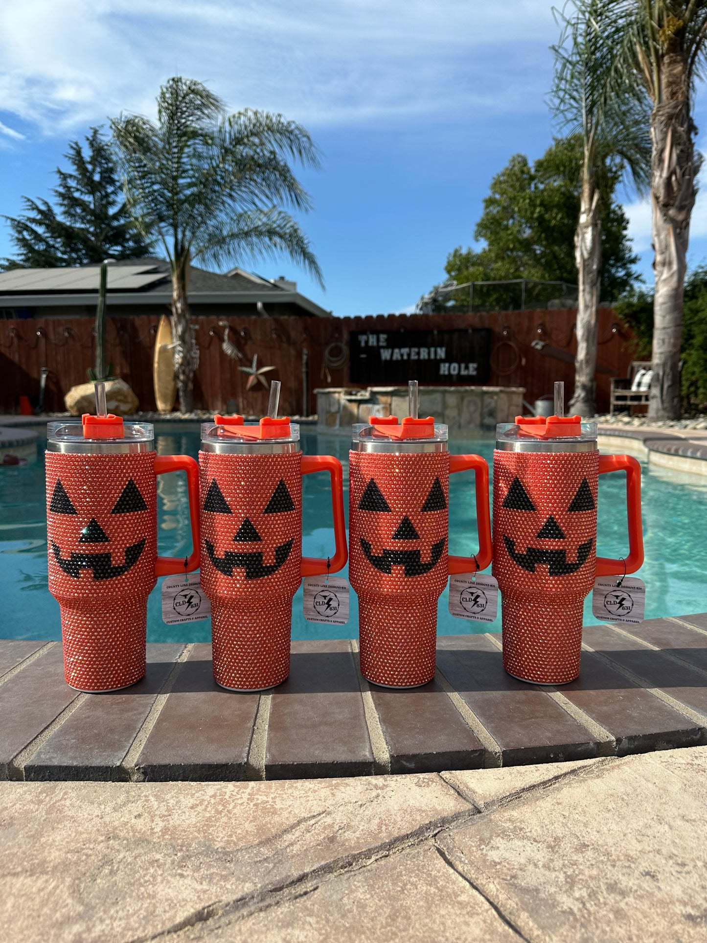 Rhinestone Pumpkin Tumbler