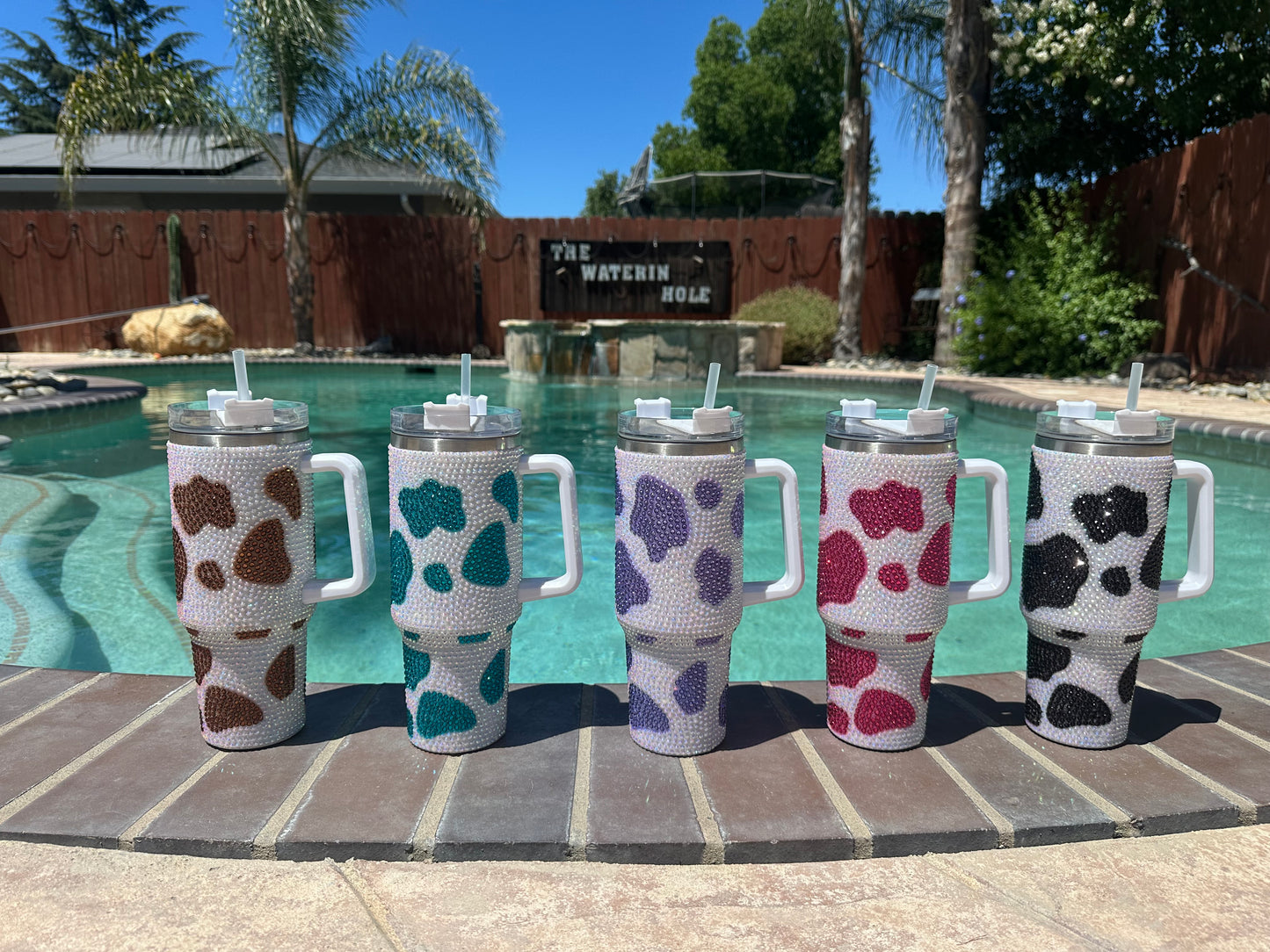 Cowprint Rhinestone Tumbler
