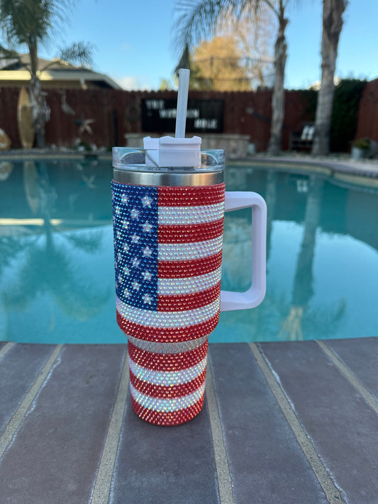 Patriot Rhinestone Tumbler