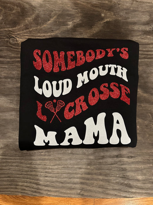 Lacrosse Mama Glitter Hoodie
