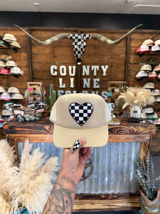 Checkered Heart Snapback