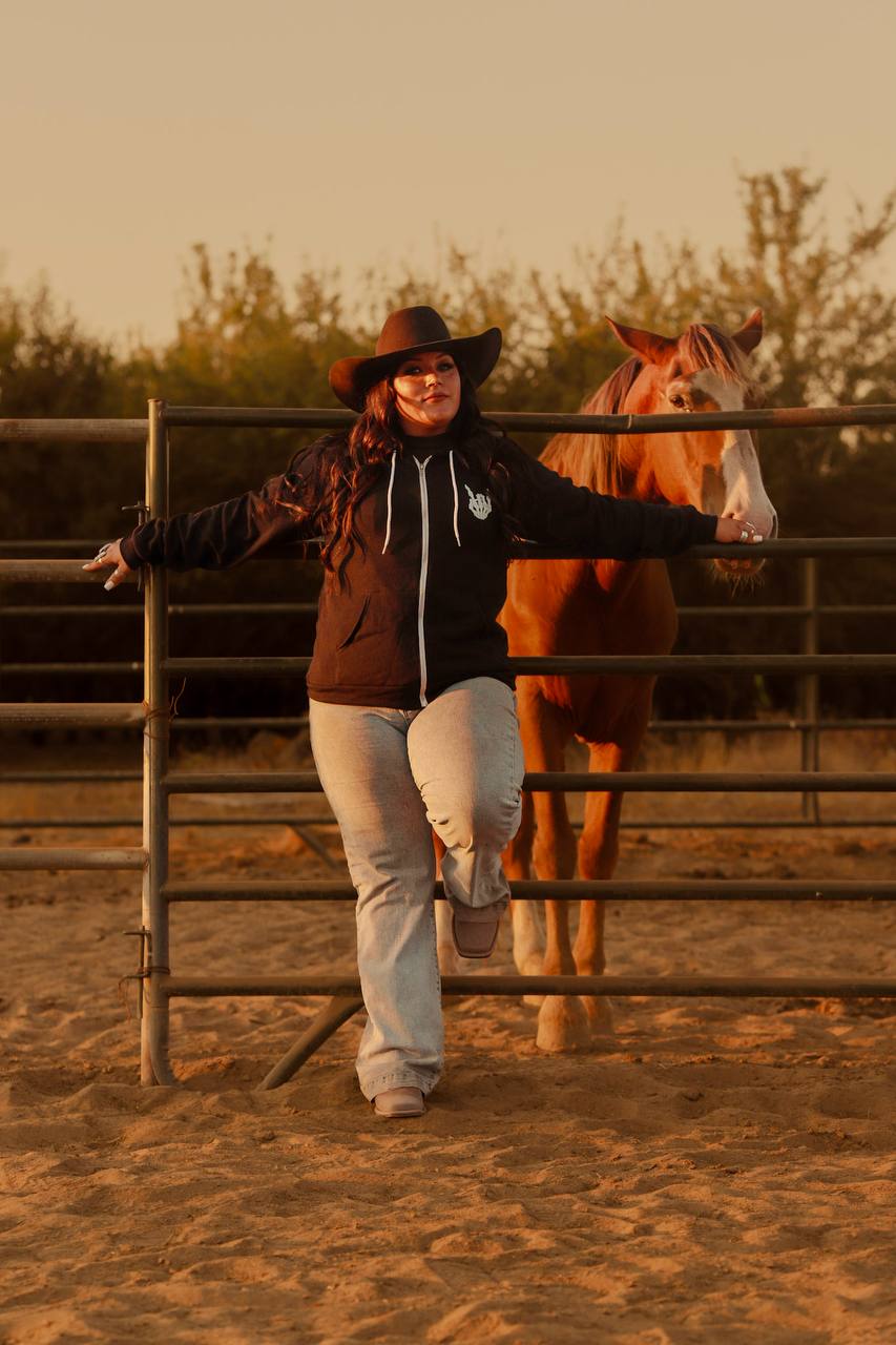 Rock On Skeleton Zip Up Hoodie