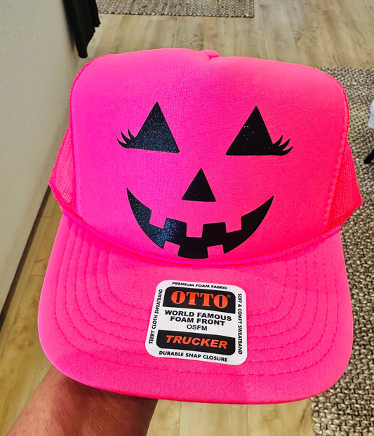 Pink Pumpkin Face Snapback