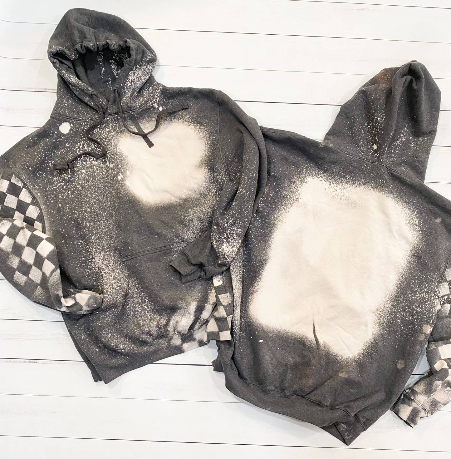 Custom Bleached Checkered Hoodie