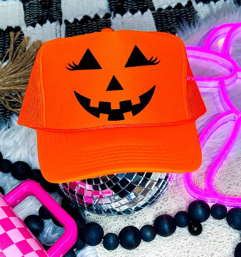 Orange Pumpkin Face Snapback