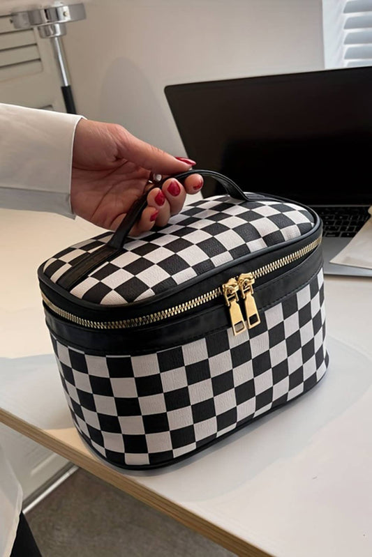 Checkered Makeup Bag