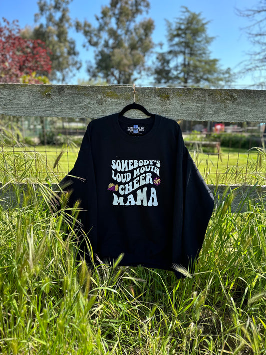 Loud Mouth Cheer Mama Glitter Crewneck