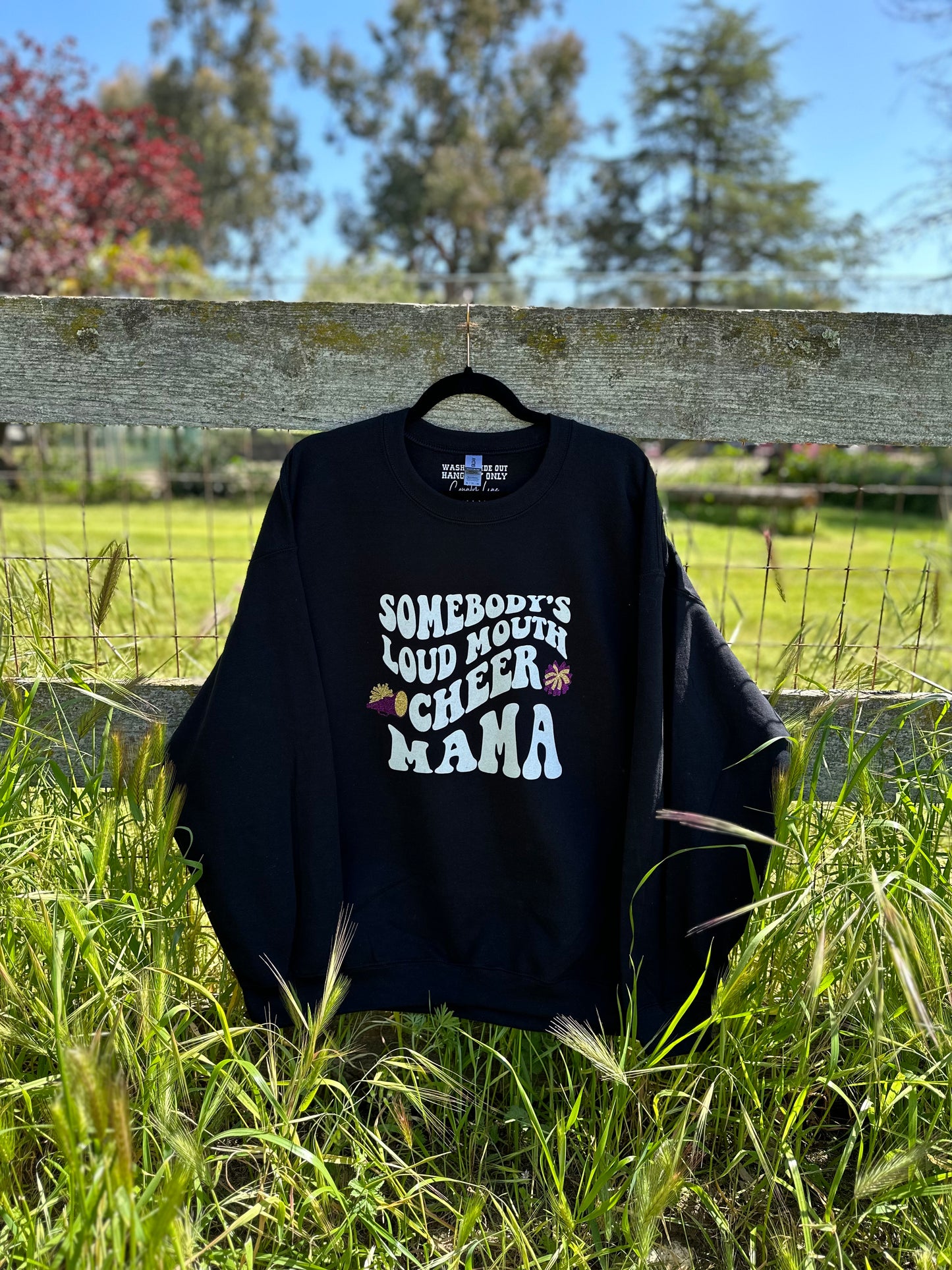 Loud Mouth Cheer Mama Glitter Crewneck