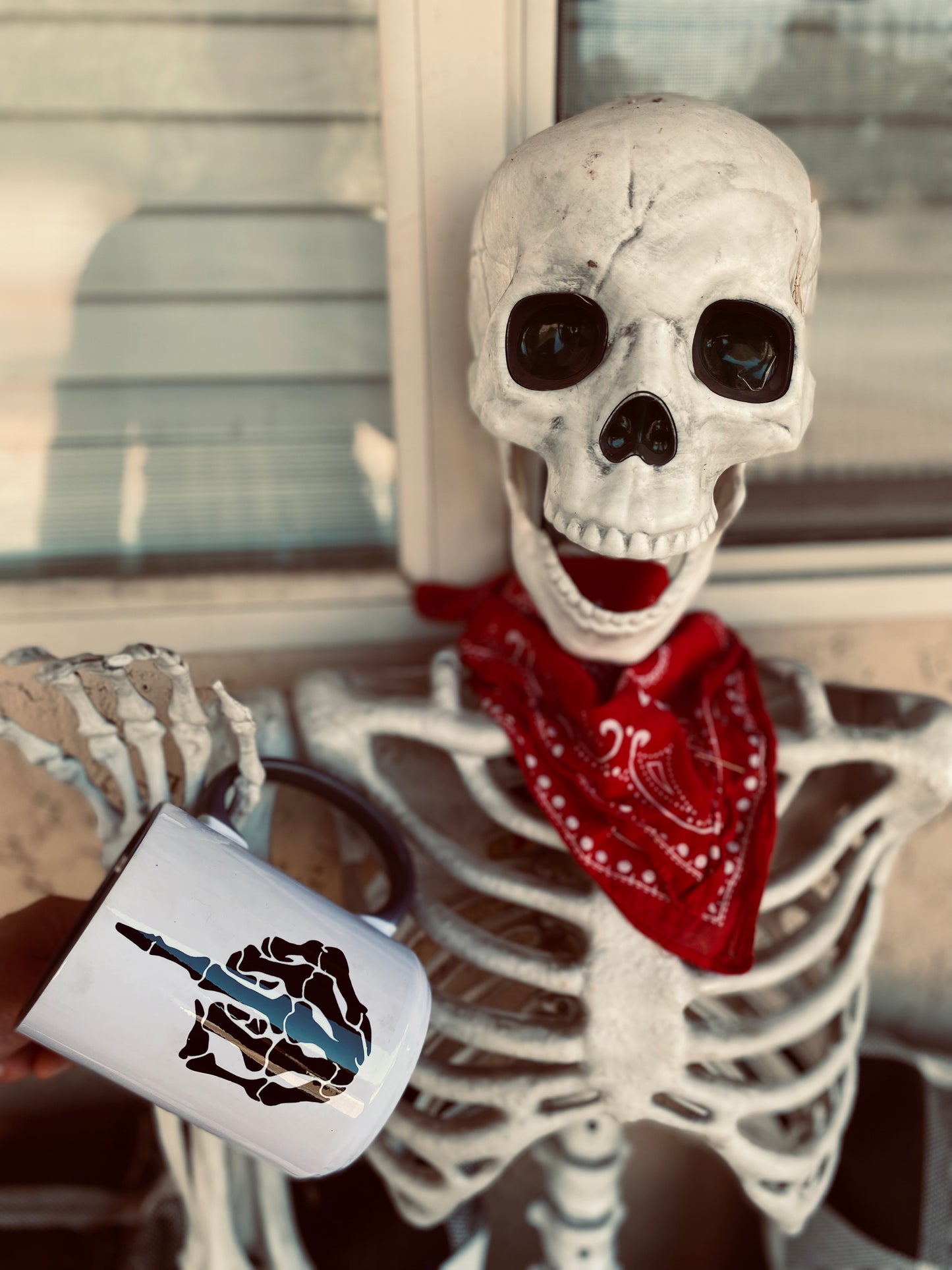 Middle Finger Skeleton Mug