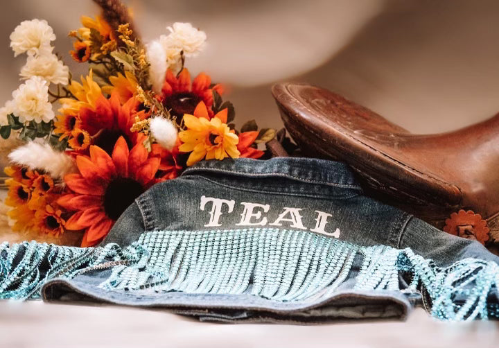 Toddler Rhinestone Fringe Jean Jacket Dark Wash