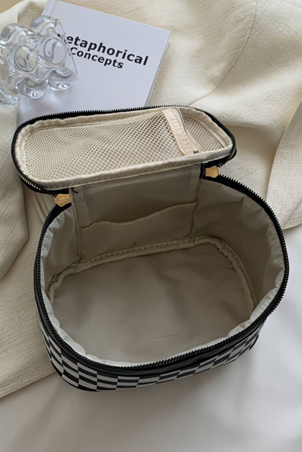 Checkered Makeup Bag
