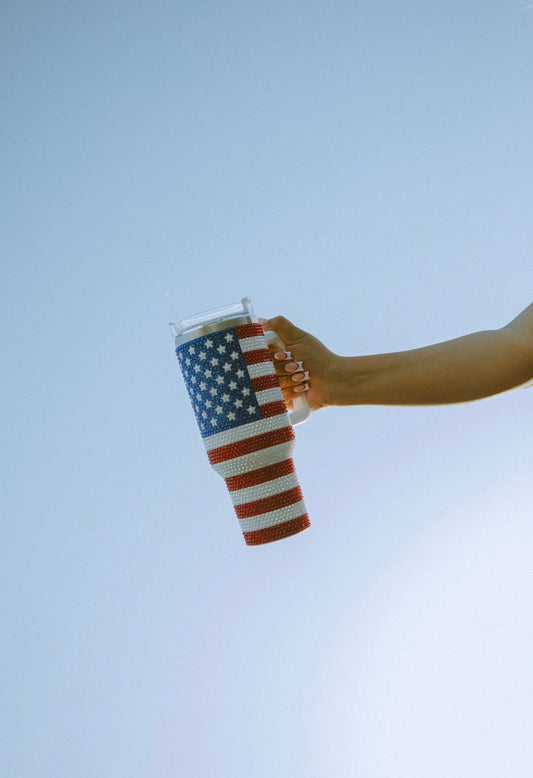 Patriot Rhinestone Tumbler