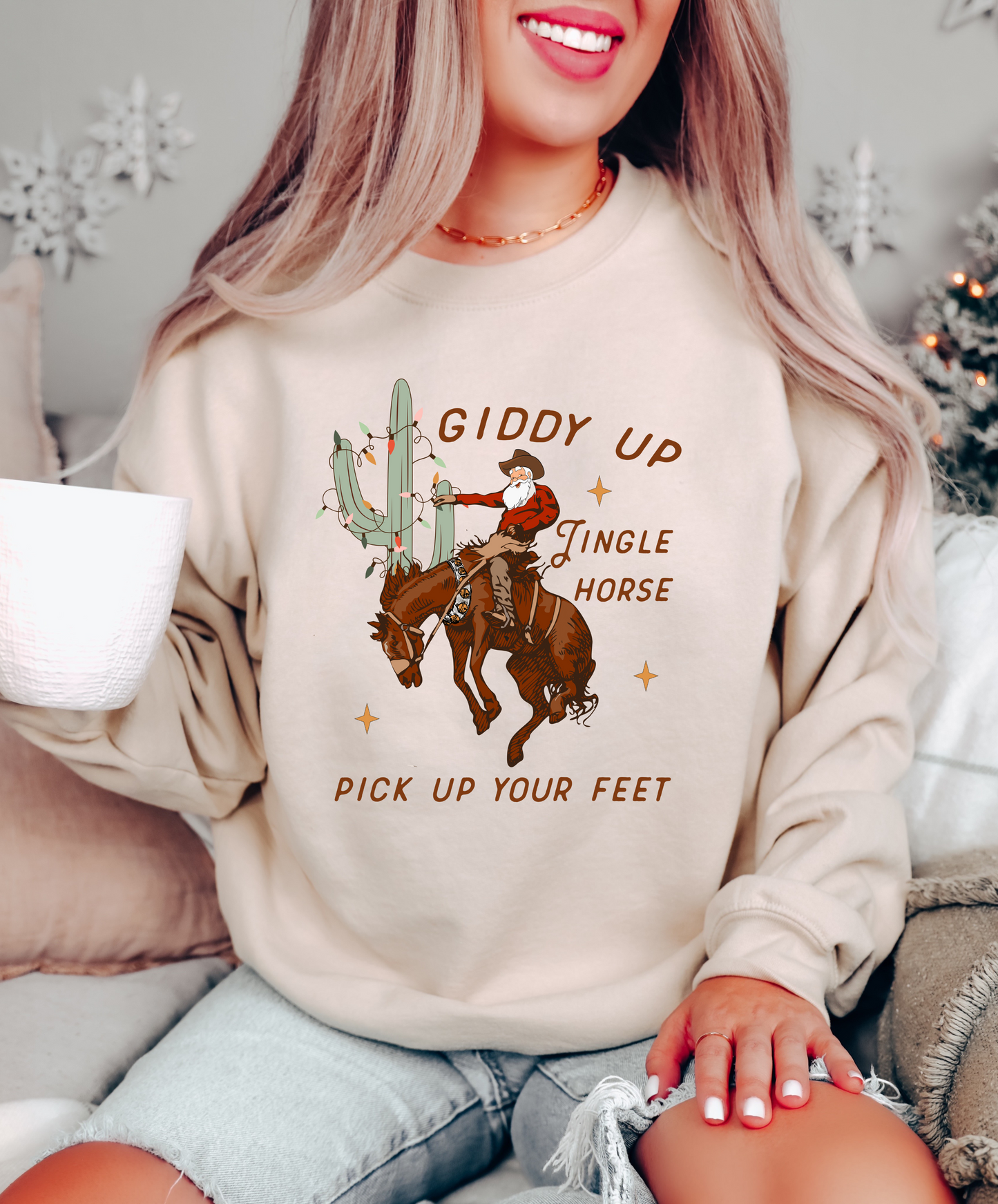 Santa Saddle Bronc Crewneck