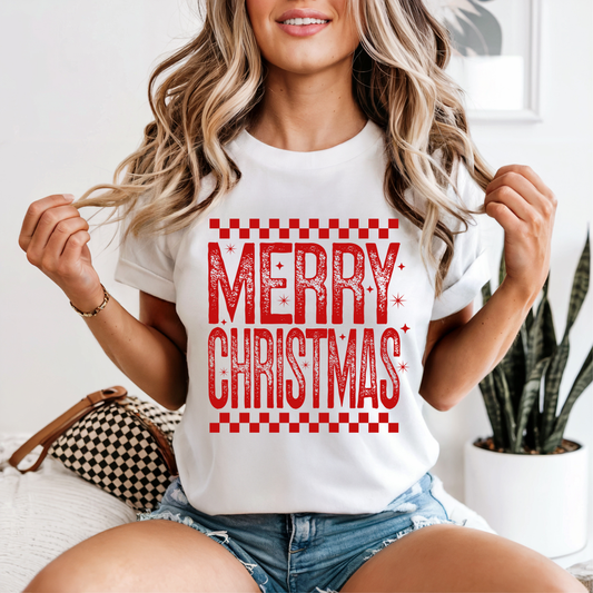 Checkered Christmas Tee