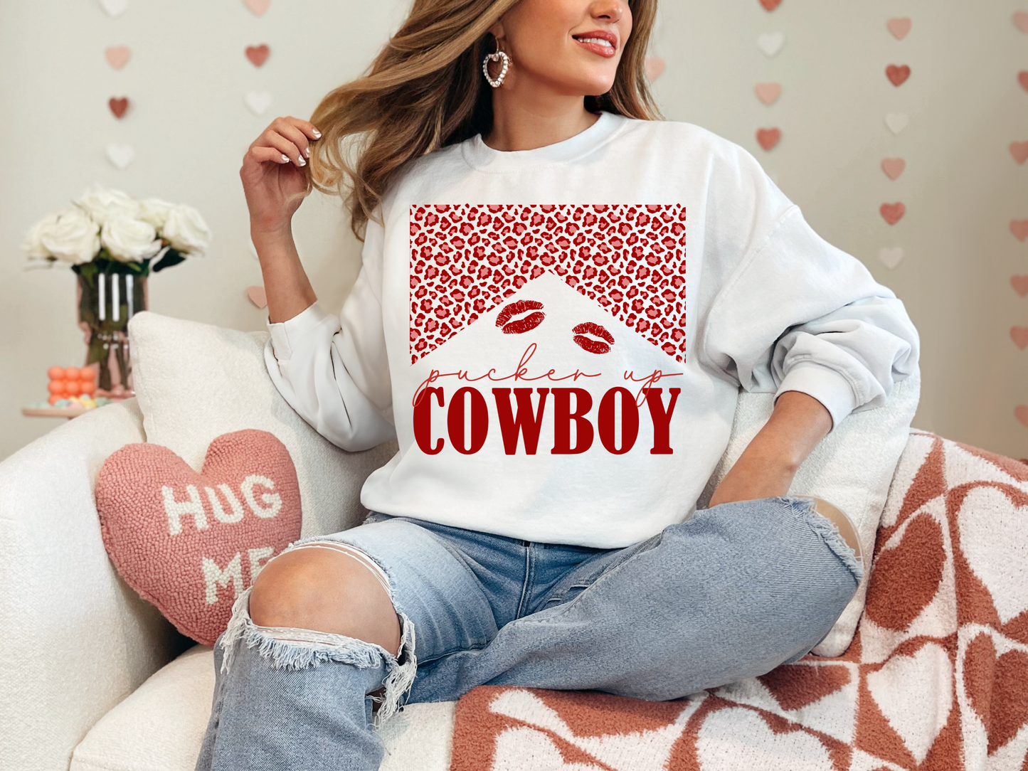 Pucker Up Cowboy Crewneck