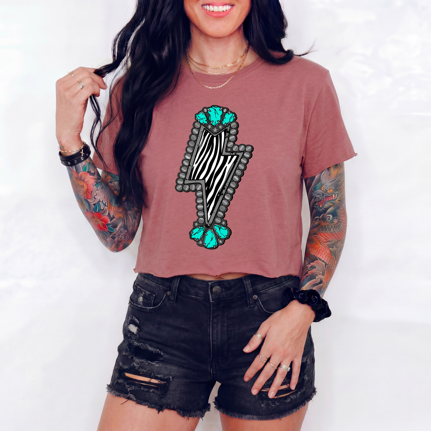 Zebra Bolt Crop Top