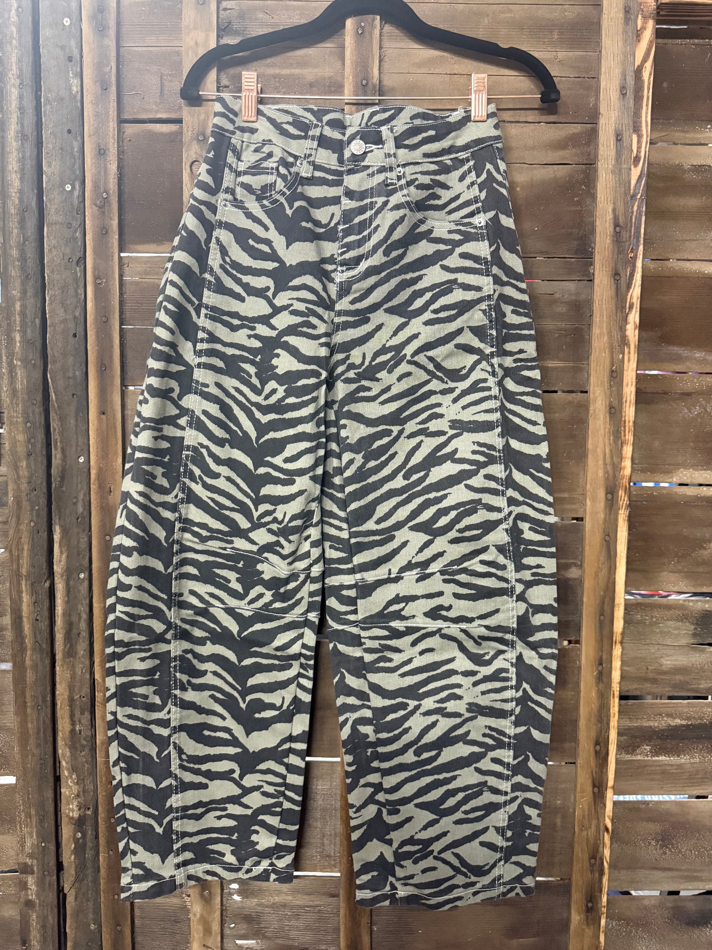 Zebra Barrel Jeans