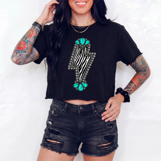 Zebra Bolt Crop Top