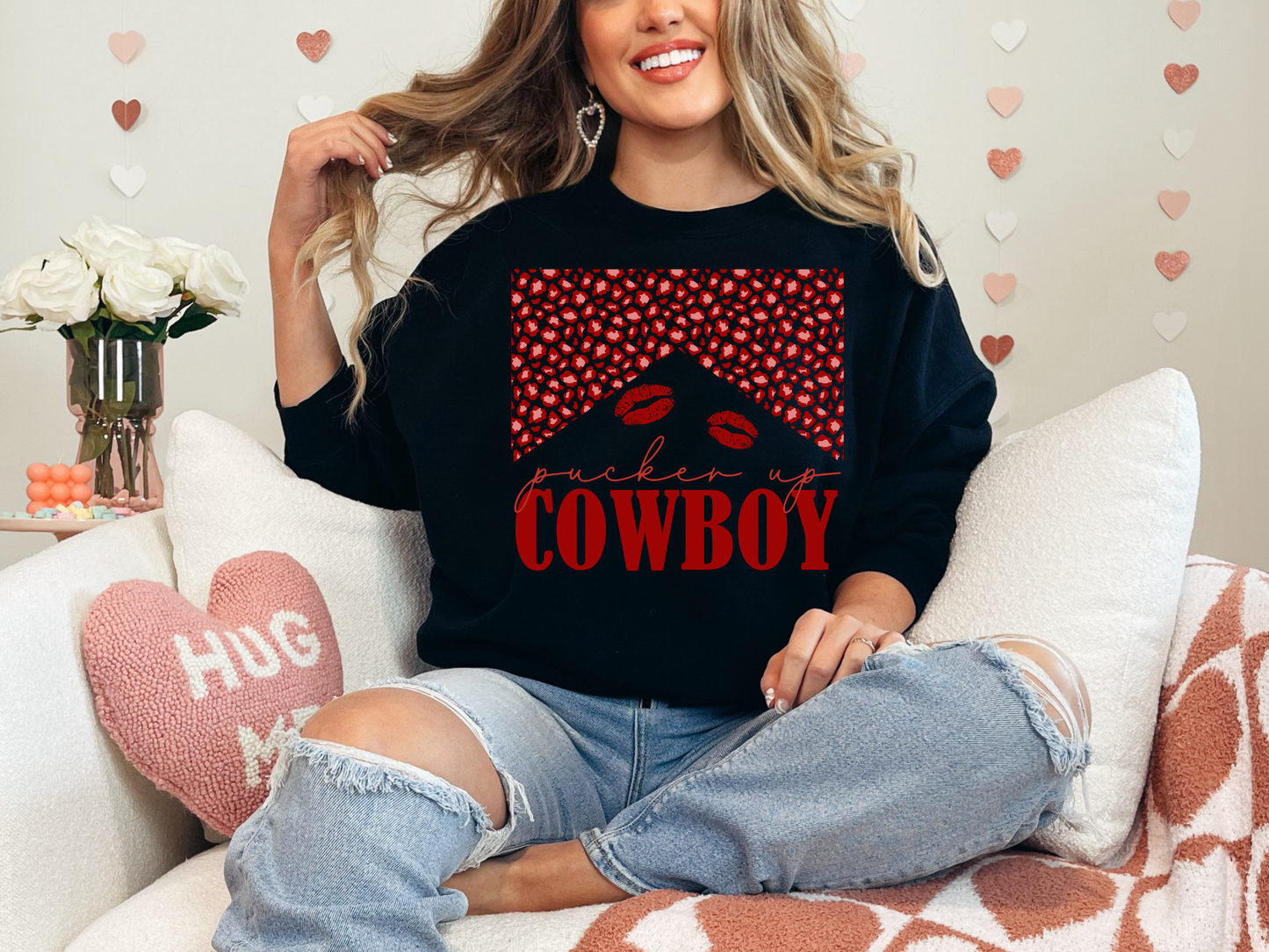Pucker Up Cowboy Crewneck