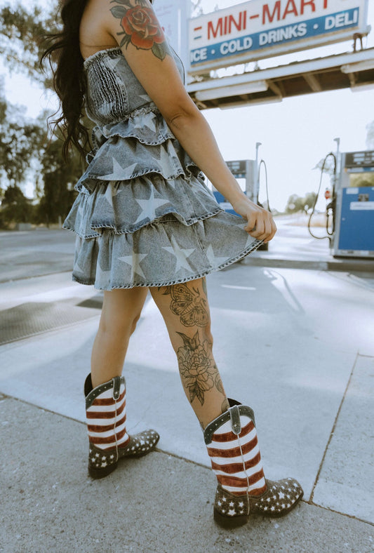 Denim Star Mini Dress