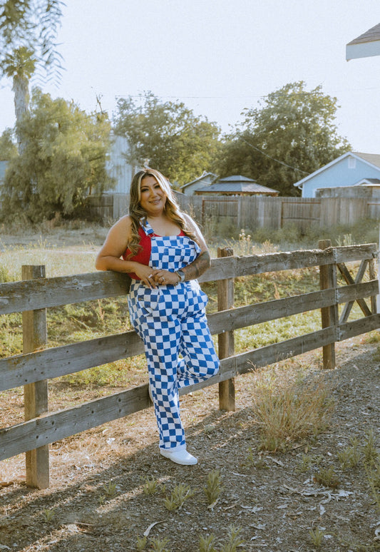 Blue Checkered Overallz