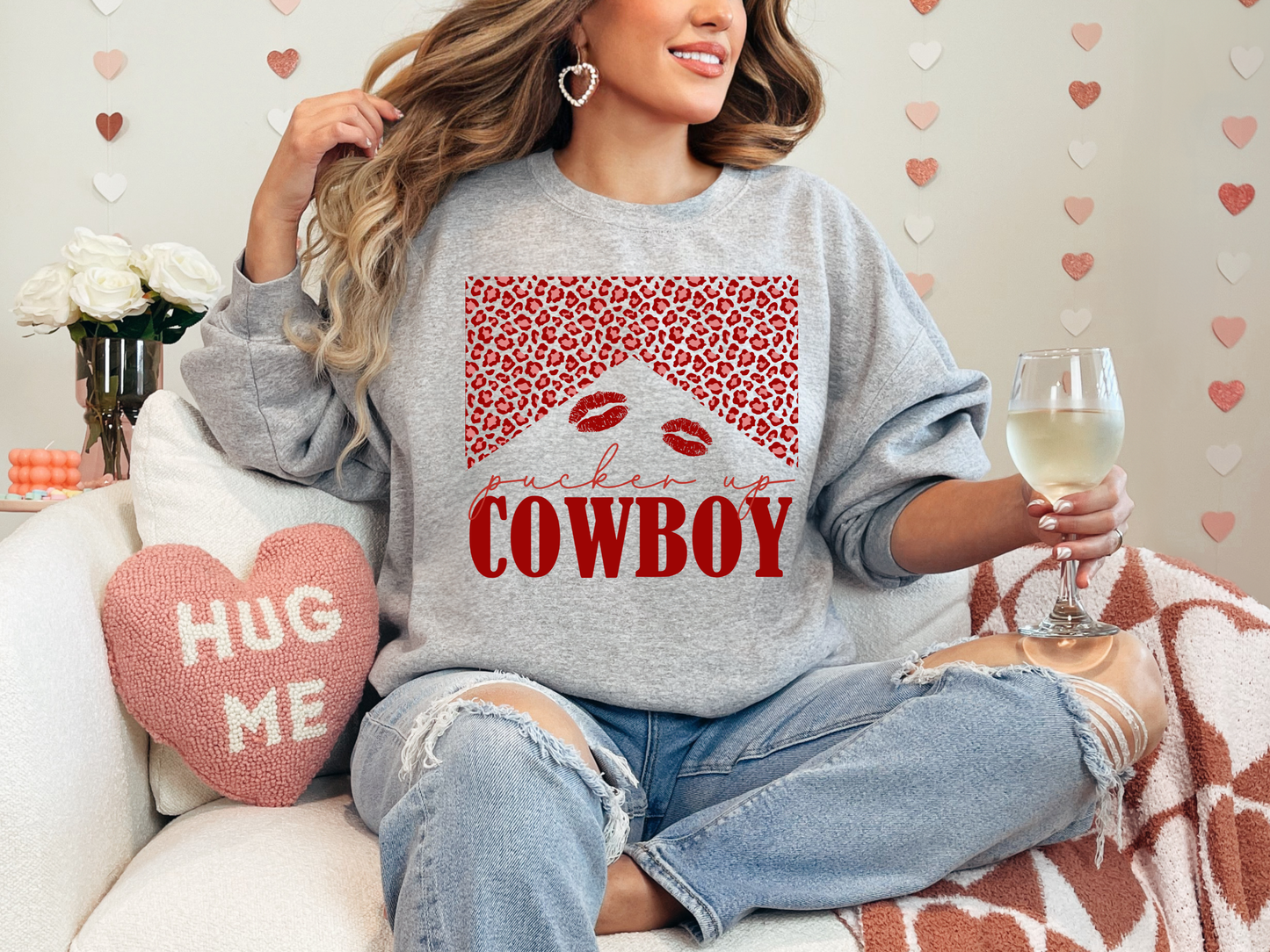 Pucker Up Cowboy Crewneck