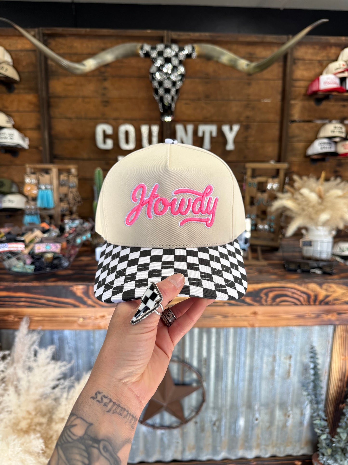 Checkered Howdy Snapback