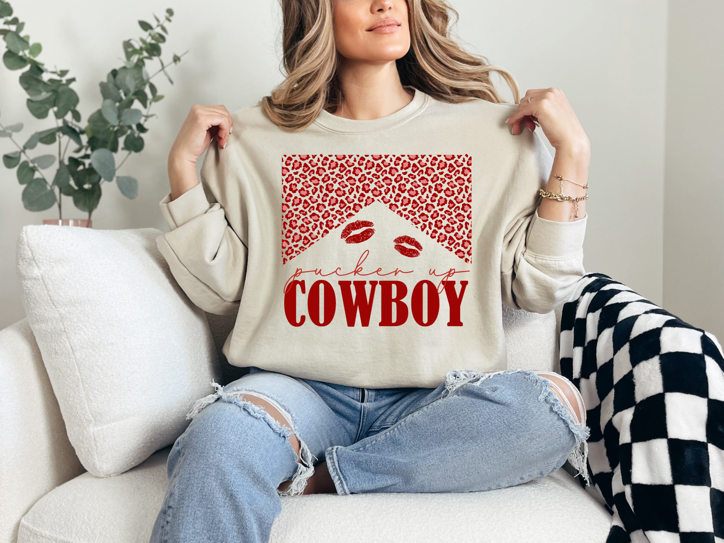 Pucker Up Cowboy Crewneck