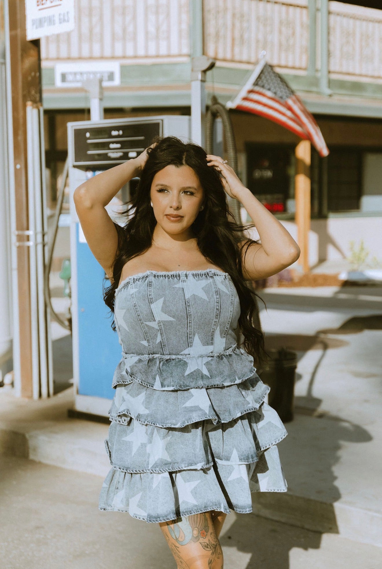 Denim Star Mini Dress