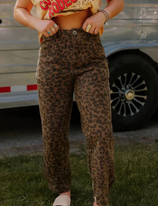 Cheetah Barrel Jeanz