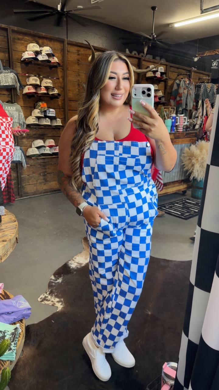 Blue Checkered Overallz