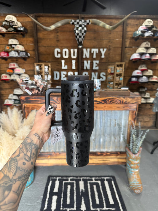 Blacked Out Leopard Tumbler