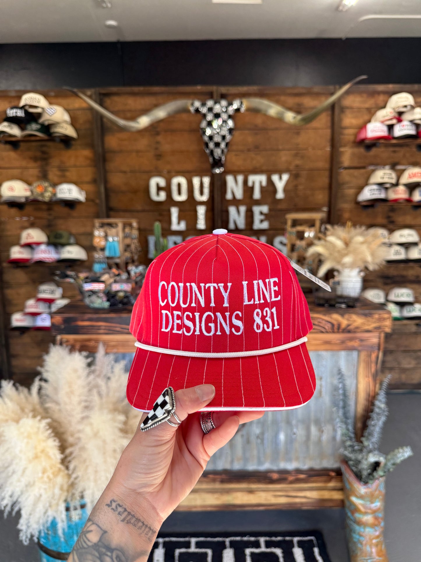 CLD831 Red Pinstripe Snapback